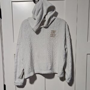 White Cozy Women's Hoodie "Stay Cozy"